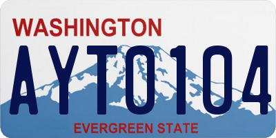 WA license plate AYT0104