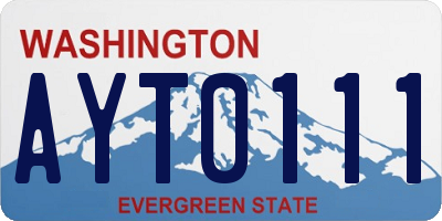 WA license plate AYT0111