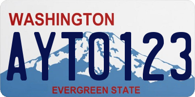 WA license plate AYT0123