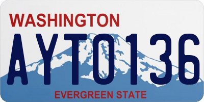 WA license plate AYT0136