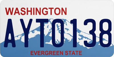 WA license plate AYT0138