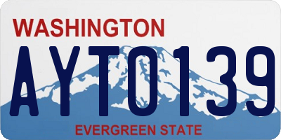 WA license plate AYT0139