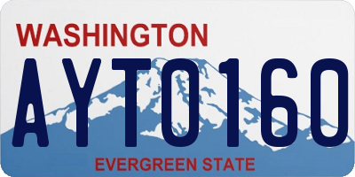 WA license plate AYT0160