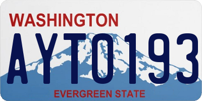 WA license plate AYT0193