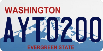 WA license plate AYT0200