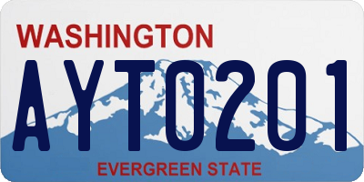 WA license plate AYT0201