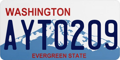 WA license plate AYT0209
