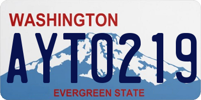 WA license plate AYT0219