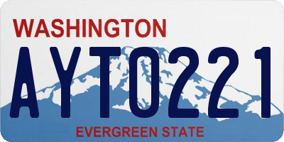 WA license plate AYT0221