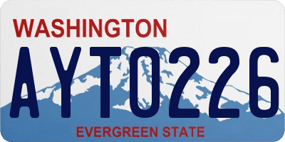 WA license plate AYT0226