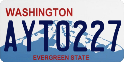 WA license plate AYT0227