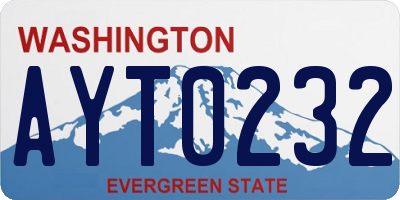 WA license plate AYT0232