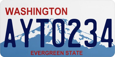 WA license plate AYT0234