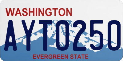 WA license plate AYT0250