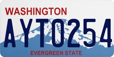 WA license plate AYT0254