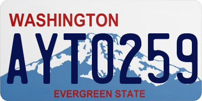 WA license plate AYT0259
