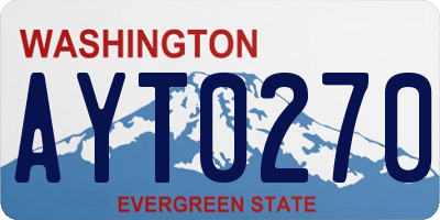 WA license plate AYT0270