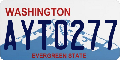 WA license plate AYT0277