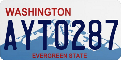 WA license plate AYT0287