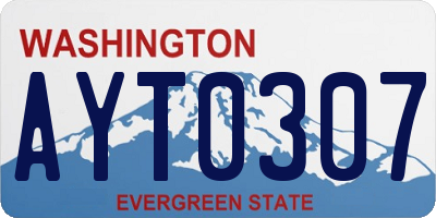 WA license plate AYT0307