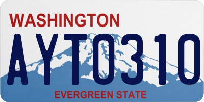 WA license plate AYT0310