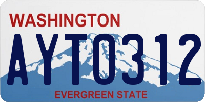 WA license plate AYT0312