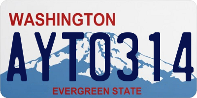 WA license plate AYT0314