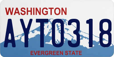 WA license plate AYT0318