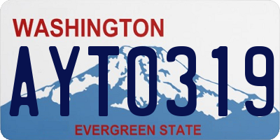WA license plate AYT0319
