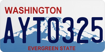 WA license plate AYT0325
