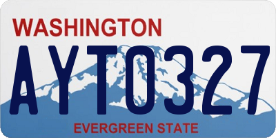 WA license plate AYT0327