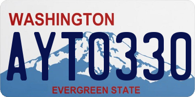 WA license plate AYT0330