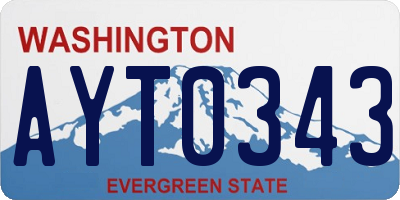 WA license plate AYT0343