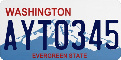 WA license plate AYT0345