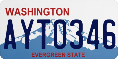 WA license plate AYT0346