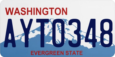 WA license plate AYT0348