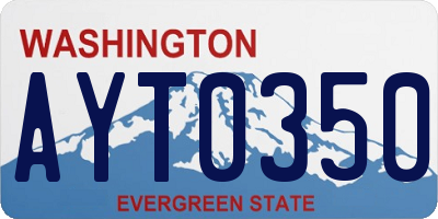 WA license plate AYT0350