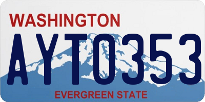 WA license plate AYT0353