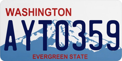 WA license plate AYT0359
