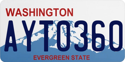 WA license plate AYT0360