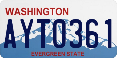 WA license plate AYT0361
