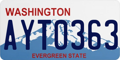 WA license plate AYT0363