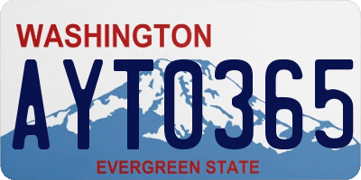 WA license plate AYT0365
