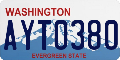 WA license plate AYT0380