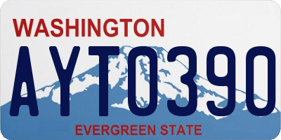 WA license plate AYT0390