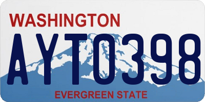 WA license plate AYT0398