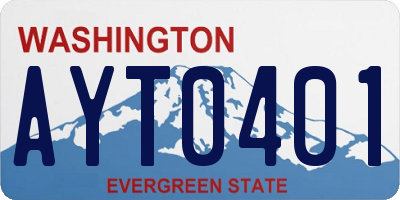 WA license plate AYT0401