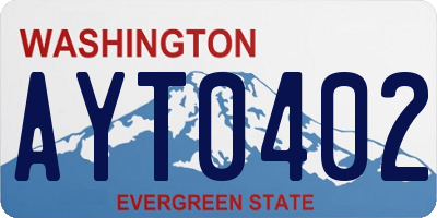 WA license plate AYT0402