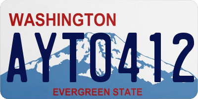 WA license plate AYT0412