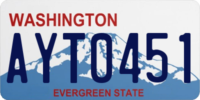 WA license plate AYT0451